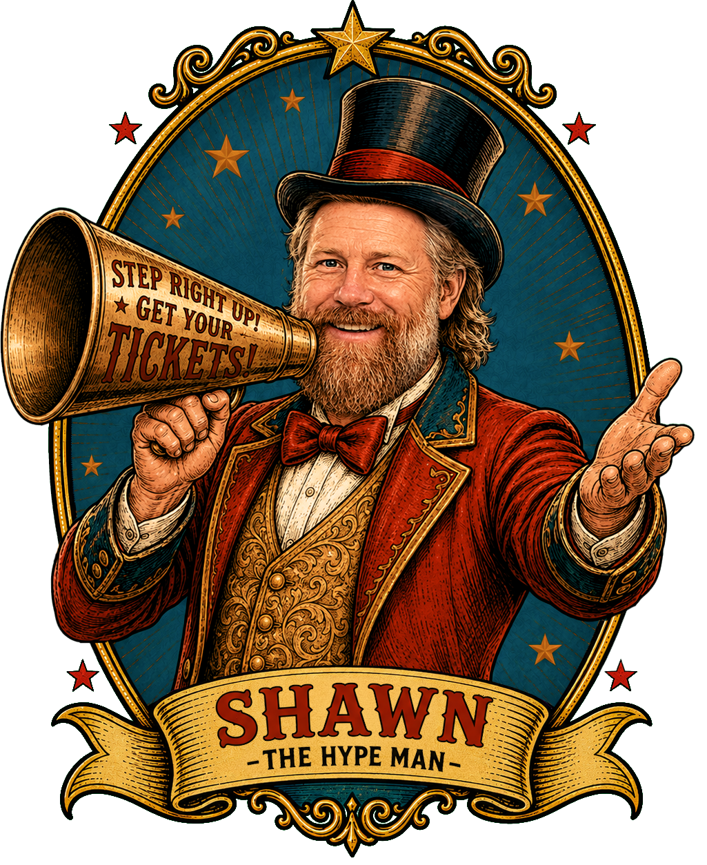 Shawn the bearded hype man